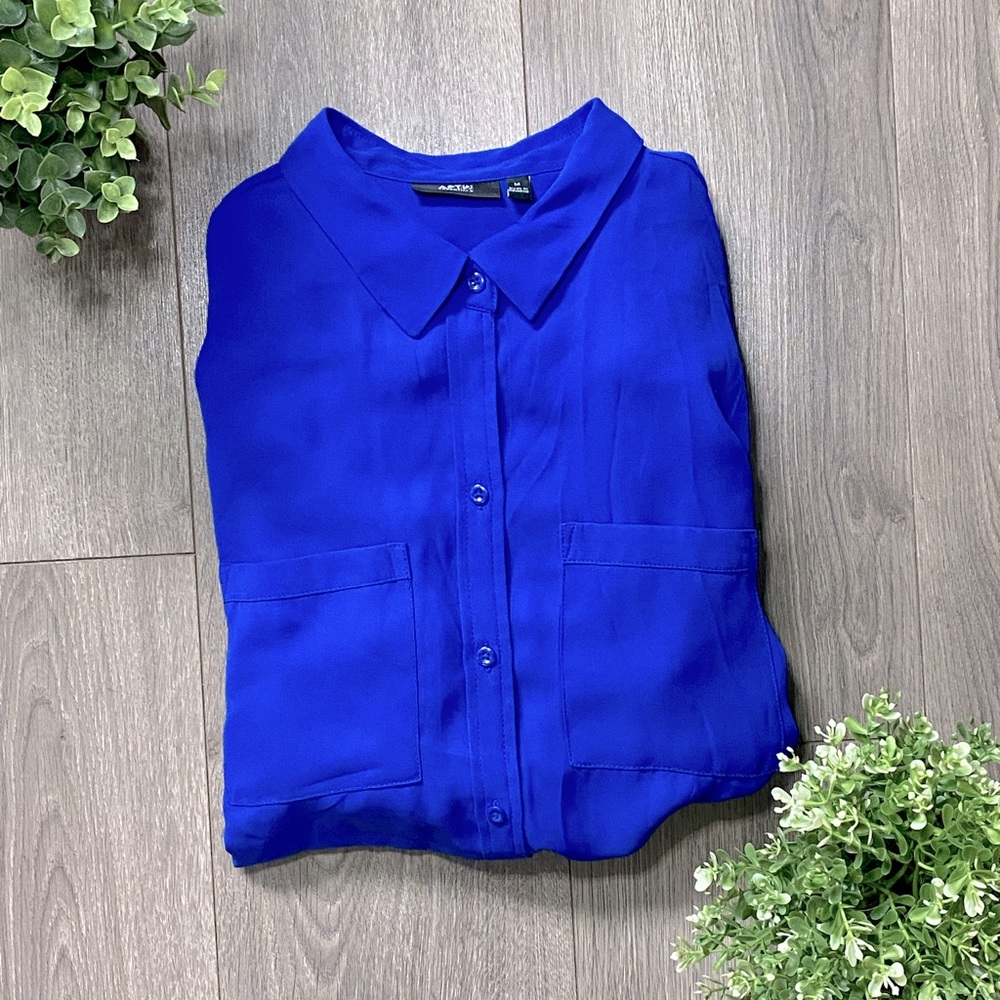 Apt 9 Blue Lightweight Button-down, M